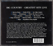 Big Country - Greatest Hits Live Rear Cover