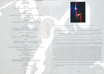 Stuart Adamson Tribute Concert Programme Pages 2 & 3